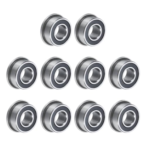 uxcell F685-2RS Flanged Ball Bearing 5x11x5mm Double Sealed Chrome Steel Flange Bearings, 10pcs - size: F685-2RS