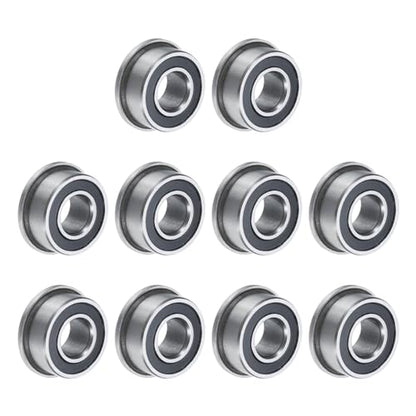 uxcell F685-2RS Flanged Ball Bearing 5x11x5mm Double Sealed Chrome Steel Flange Bearings, 10pcs - size: F685-2RS