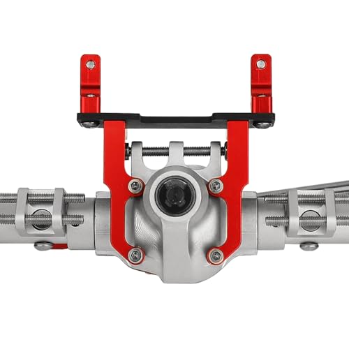 CNC Anodized Complete Front & Rear Portal Axle for 1/10 RC Crawler Car Axial SCX10 II Deadbolt 90046 90047 SCX10 90028 90027 Metal Upgrade Parts (Silver-red-1) - color: Silver-red-1