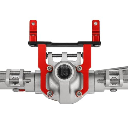 CNC Anodized Complete Front & Rear Portal Axle for 1/10 RC Crawler Car Axial SCX10 II Deadbolt 90046 90047 SCX10 90028 90027 Metal Upgrade Parts (Silver-red-1) - color: Silver-red-1