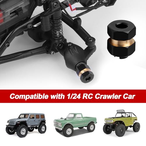 4pcs Brass Extended 7mm Hex Wheel Hubs Extension Adaptor Combiner Coupler for Axial SCX24 Upgrades 1/24 RC Crawler Car Replacement