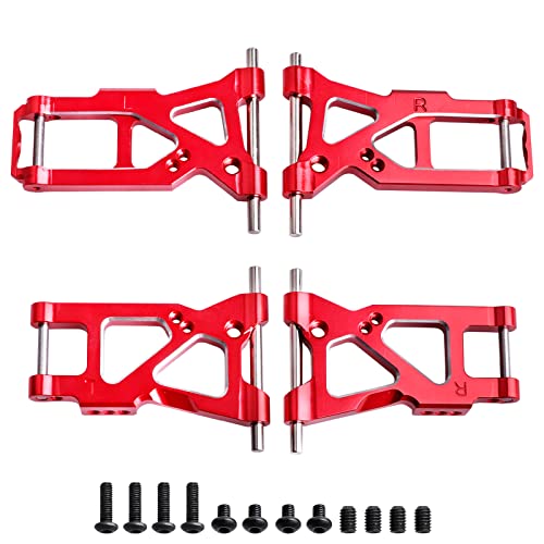 Aluminum Suspension Arms Set Front & Rear for Traxxas 4-Tec 2.0 VXL AWD 1/10 RC Touring Car (Red) - color: Red