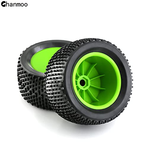 1/8 RC Off Road Racing Truck Tires And Wheels 17mm Hex Rubber Buggy Tyres OD 140mm For 1:8 Scale Monster Truck Car Arrma Typhon 6S Talion 4WD HPI HSP BAZOOKA CAMPER Kyosho TRAXXAS 4PCS (Green) - color: Green