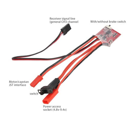 Asixxsix 30A ESC RC Car Brushed ESC Electric Speed Controller, Brushed ESC Electronic Speed Controller with Brake for 1/32 1/24 1/18 RC Car Boat Rc Quadcopters, Helicopters