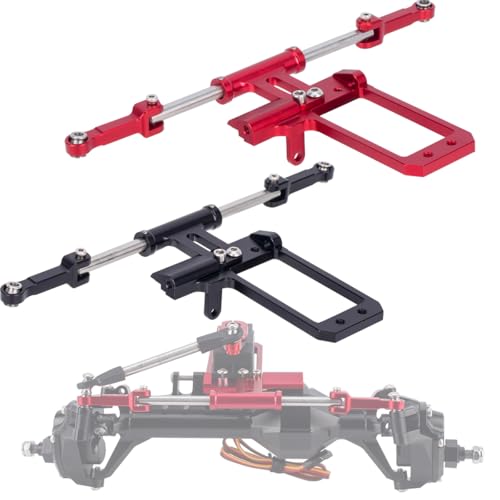 Aluminium BTA Servo Mount and Scale Hydraulic Steering Link for 1/10 RC Crawler Vanquish Phoenix VS4-10 F10 Portal Axle Upgrade (Red) - color: Red