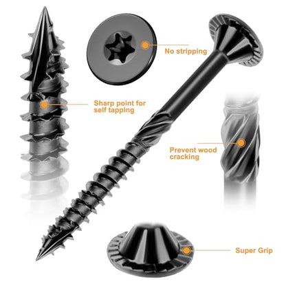 VIGRUE Deck Screws, Wood Screws - Star Drive Decking Screws for Timber, Log, Landscaping Wood, Rust-Resistant, Easy to Install, DIY Projector & Wood Working (60PCS #14X2-7/8) - style: 60PCS #14X2-7/8 deck screws