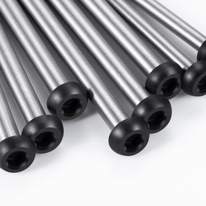 Polished Steel Lock-nut Style Hinge-Pin Threaded Hinge Pins Set Compatible with for 1/10 Traxxa Slash 2WD Hoss Rustler VXL Stampede RC Truck