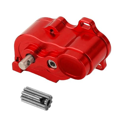 Ultra Light LCG Metal Transmission Low Speed Gearbox with Motor Gear for 1/10 RC Crawler SCX10 TRX4 TRX-4 RC4WD Capra Upgrade Part (red) - color: red