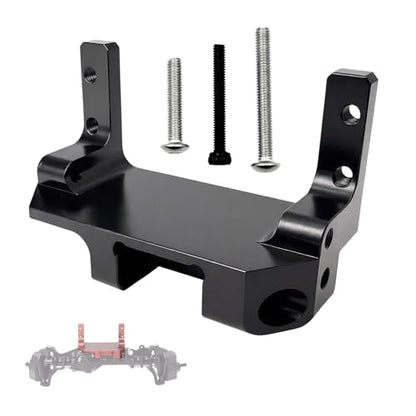 SCX10 III Servo on Axle Mount, AR45P Portal Axle 4-Link Suspension Servo Mount for 1/10 RC Crawler (Black/Silver) (Black) - color: Black