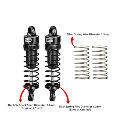 GPM Aluminum Front Shock Absorbers 62mm (2PCS) for Arrma 1/16 Mini Kraton 3S Oil Filled RC Shocks Upgrade Replacement Parts (Silver) - color: Silver