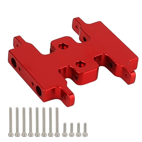 Aluminum Alloy Skid Plate Transmission Bottom Mount for Axial SCX24 C10 JLU Deadbolt Gladiator Bronco 1/24 Crawler Upgrade Parts (red) - color: Red