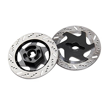 4Pack ShareGoo Metal 12mm Hex Hub Wheel Rim Tires Brake Disc Compatible with Traxxas Tamiya HSP HPI Redcat Racing 1/10 RC On-Road Car (Black) - color: Black