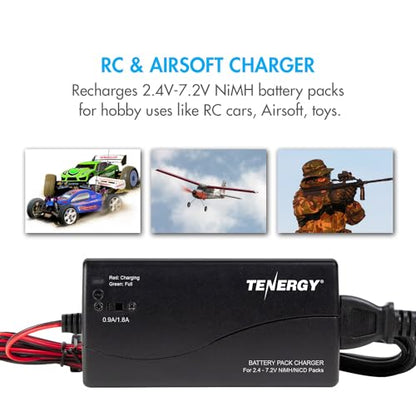 Tenergy Smart Universal Charger for NiMH Battery Pack (2.4V - 7.2V) for RC Cars, RC Airplanes, Airsoft Battery Packs (2-6 Cells)