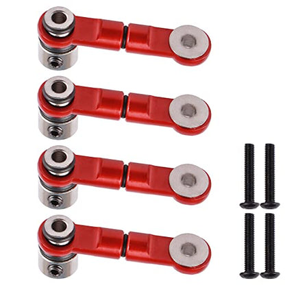 4-Pack Aluminum Anti-Roll Narrow Sway Bar Suspension Arm Linkages Upgrade Parts for ARRMA RC 1/10 Senton 1/8 Typhon Kraton Talion 1/7 Felony Infraction Limitless Car (Red)