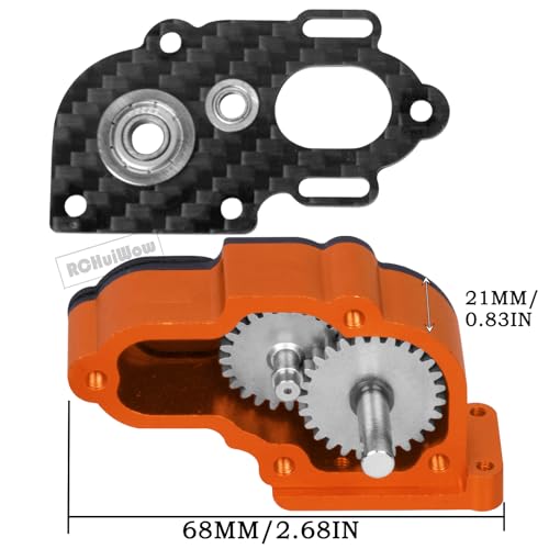 LCG Center Gearbox Transmission Box Upgrades Part for SCX10 SCX10 II 90046 90047 1/10 RC Crawler Car,Aluminum Middle Transmimssion Gearbox,Orange - color: Orange(1pc)