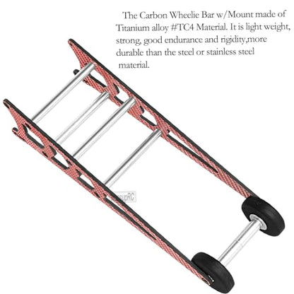 RC Carbon Adjustable Wheelie Bar Kit Tail Wheel Head up Wheel Upgrades Part for 1/10 Slash,Rustler,Bandit,Stampede VXL 2WD,Carbon Adjustable Wheelie Bar w/Mount Hops Up,Red - color: Red（upgrades Part）