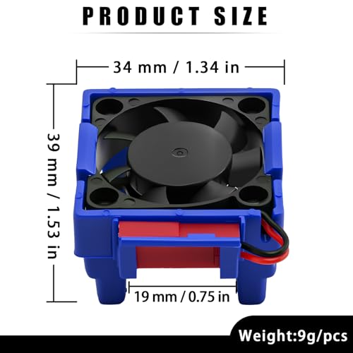 VXL-3s ESC Heat Sink Cooling Fan 28000RPM ESC Fan Heatsink for 1/8 1/10 RC Car Truck, Compatible with Traxxas Bandit/Slash/Stampede/Rustler 2WD/4X4 VXL-3s, Replace for #3340 Velineon (Blue) - style: Blue