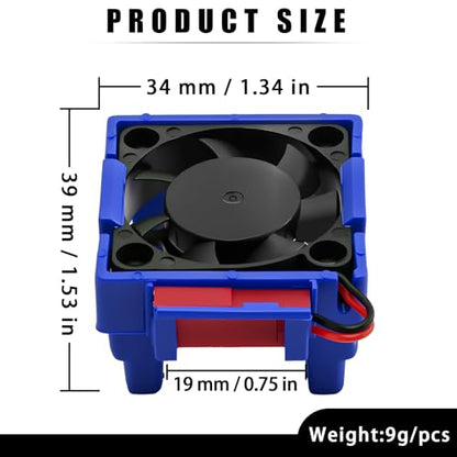 VXL-3s ESC Heat Sink Cooling Fan 28000RPM ESC Fan Heatsink for 1/8 1/10 RC Car Truck, Compatible with Traxxas Bandit/Slash/Stampede/Rustler 2WD/4X4 VXL-3s, Replace for #3340 Velineon (Blue) - style: Blue