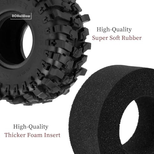 1.9 Beadlock rc Tires Wheels for 1/10 TRX4 TRX6 SCX10 90046 AX103007 Gen8 Gen7 D90 VS4-10 MST CFX RC Crawler,1.9 Wheels and Tires Alloy Aluminium Rims w/Rubber Tyres,Gold - color: Gold(4pcs)