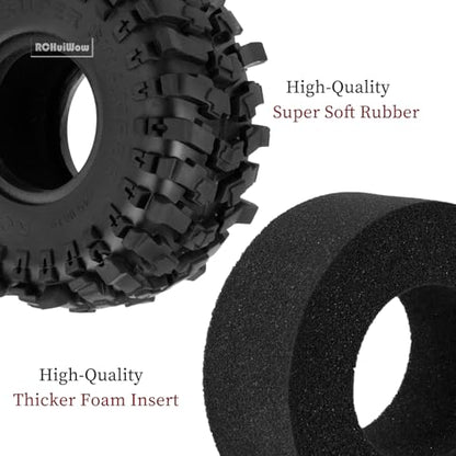 1.9 Beadlock rc Tires Wheels for 1/10 TRX4 TRX6 SCX10 90046 AX103007 Gen8 Gen7 D90 VS4-10 MST CFX RC Crawler,1.9 Wheels and Tires Alloy Aluminium Rims w/Rubber Tyres,Gold - color: Gold(4pcs)
