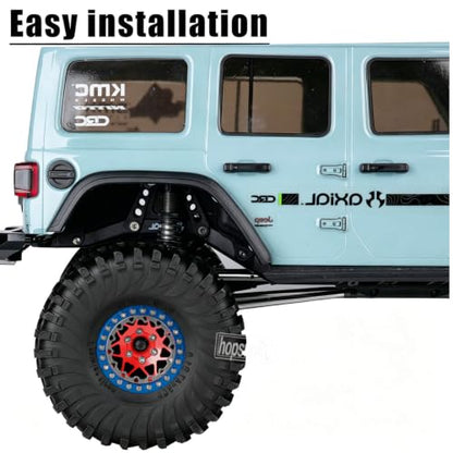 1.9 RC Wheels and Tires for 1/10 SCX10 90046 AXI03007 TRX4 TRX6 VS4-10 Gen7 Gen8 MST CFX D90.Aluminium RC Truck Tires Highway Tires 1.9" RC Wheels 1.9 Beadlock Wheel Rim RC Tires,Red - color: Red(1.9tires)