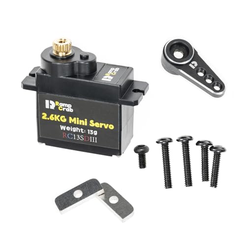 Micro Servo with Servo Horn for FCX24, RC Car Model Parts, Upgrade Parts for Crwaler 1/24 Scale FCX24 Power Wagon Butcher & Max Smasher Big Foot Monster Truck, K5 (Black) - color: Black