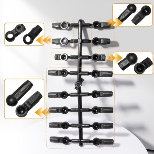 M3 Nylon Ball Joint Rod End Caps, Tie Rod End Connector Caps 4.8mm 5mm for 1/10 RC Car, Compatible with 3Racing Sakura S XI XIS CS D4 D5 Ultimate Advance