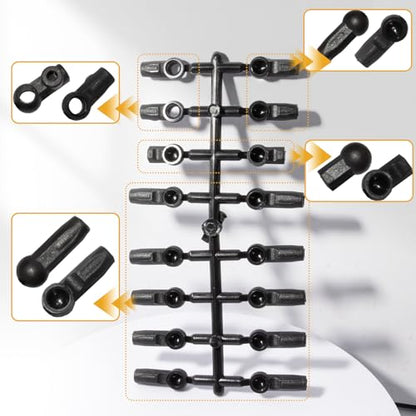 M3 Nylon Ball Joint Rod End Caps, Tie Rod End Connector Caps 4.8mm 5mm for 1/10 RC Car, Compatible with 3Racing Sakura S XI XIS CS D4 D5 Ultimate Advance