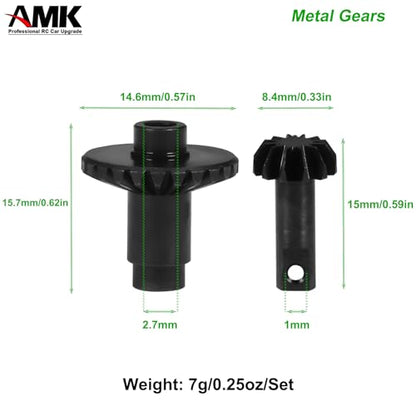AMK Steel TRX4M Bevel Gear, Differential 12T-26T Underdrive 12T-22T Overdrive Diff Gears Ring Pinion Set for 1/18 RC Crawler TRX4M Upgrades