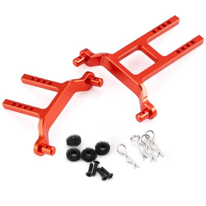 Aluminum Alloy Front & Rear Body Mount Post，Red | Upgrade Parts, For Tra-xxas 1/18 Latrax Teton Desert Prerunner SST, RC Car - color: Red