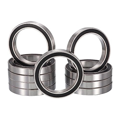 6807-2RS Deep Groove Ball Bearings, ID 35mm x OD 47mm x Width 7mm Double Rubber Sealed Ball Bearing Pre-Lubricated Chrome Steel Z2 Lever 10pcs - size: 6807-2RS 35x47x7mm