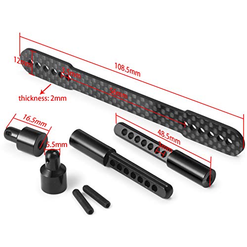 Que-T Body Mount (F&R) for Axial SCX10 II 90046 90047 1/10 RC Car (Black) - color: Black