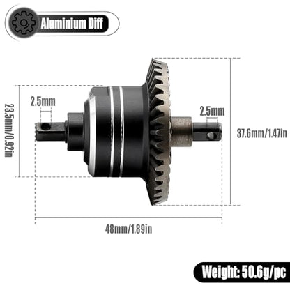1/10 Front Rear Differential Upgrades Diff for 1/10 Traxxas Slash Rustler Stampede Hoss 4x4 VXL Ford 150，2PCS #45 Steel Differential, Replaced #5381#6882#5379(Black) - color: Red