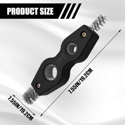 4 in 1 Car Battery Cleaning Brush, Battery Terminal Cleaner, Anti-Rust Auto Battery Cleaner Brush Tool with Steel Wire, Vehicle Battery Terminals Machine Parts Cleaning Tool for Cars (Black) - color: Black