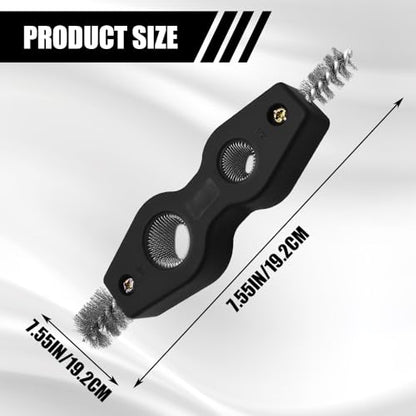 4 in 1 Car Battery Cleaning Brush, Battery Terminal Cleaner, Anti-Rust Auto Battery Cleaner Brush Tool with Steel Wire, Vehicle Battery Terminals Machine Parts Cleaning Tool for Cars (Black) - color: Black