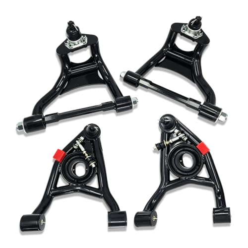 ‎Psrorkeu Front Upper & Lower Tubular Control Arm 4-Piece Kit, Compatible with 1968-1972 GM A-Body Chevelle, El Camino, Monte Carlo, GTO, Cutlass, Skylark, Heavy Duty DOM Steel Suspension Upgrade - size: 68-72 GM A-Body