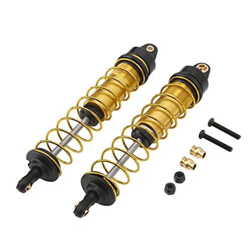 RC Shock Absorber 2Pcs 115mm/4.5in, Oil-Filled Adjustable Damper | Assembled with Springs | Fits Axial SCX10 1/10 Crawler Car(Glod) - color: Glod