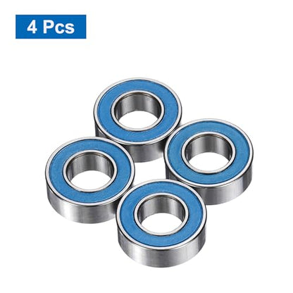 uxcell 4 Pcs MR126-2RS Deep Groove Micro Bearing, 6x12x4mm Double Rubber Sealed Chrome Steel Small Bearings (ABEC5, Z4 Low Noise) - size: MR126-2RS