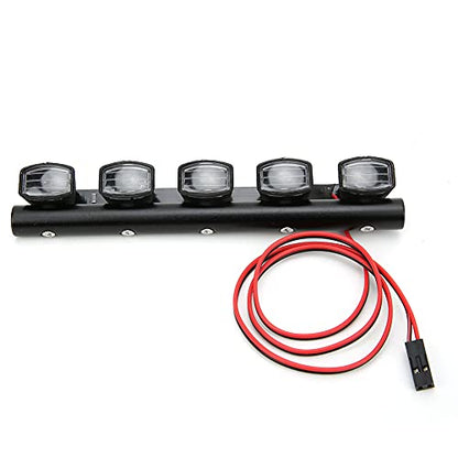 5pcs RC Car Roof Lights LED Light Bar Kit Compatible with SCX10 TRX4 Crawler, Miniature Vehicle Decoration, Low Power Consumption, High Realism Model Accessory for /10/8 Scale - size: 5 lights