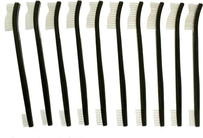 SE 10-Piece Double-Ended Gun Cleaning Brush Set, Gun Cleaning Supplies Kit, 7-inch Nylon Bristle Brushes, Plastic Handle - 7615NB10PCS - size: 10 Piece