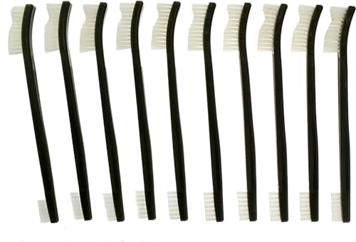 SE 10-Piece Double-Ended Gun Cleaning Brush Set, Gun Cleaning Supplies Kit, 7-inch Nylon Bristle Brushes, Plastic Handle - 7615NB10PCS - size: 10 Piece (Pack of 2)