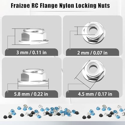 4Pcs M2 Flange Lock Nuts Metric Nylon Inserted Hex Self-Lock Non-Slip Aluminium Self Clinching Nuts for 1/24 RC Car Axial SCX24 Furniture DIY Industrial Construction Fasteners - color: Silver, size: 4Pcs