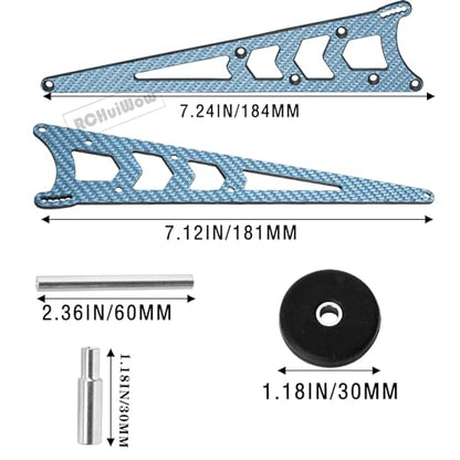 RC Wheelie Bar w/Mount Upgrades Part for 1/10 Slash Rustler Bandit 2WD(VXL),Carbon Fibre Wheelie Bar Kit Tail Wheel Head up Wheel Assembly Hops Up,Navy Blue - color: Navy Blue(1set)
