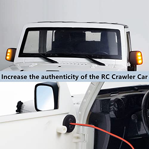 Maleonn RC Left and Right Side Mirrors Kit Rear View Mirrors Set for 1/10 RC Crawler Car SCX10 Upgrades Accessories