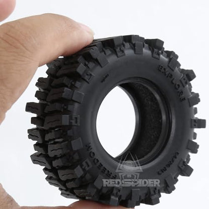 REDSPIDER RC 1.3inch Crawler Tires 64mm * 26mm Mud Slingers X Super Soft Sticky Tyres For RC 1/24 1/18 Scale Crawler TRX4M SCX24 FCX24 FCX18 (Tire) - color: Tire