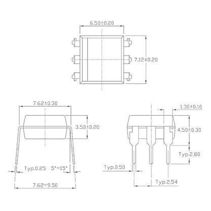 4N35 Optocoupler DIP-6 4N35M 4N35SM 4N35SVM 4N35SR2M High Speed Logic Output Optocouplers Transistor 6-Pin (Pack of 10pcs) - style: 4N35