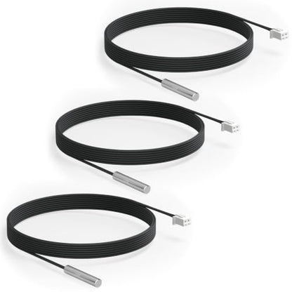 DROK 10K Temperature Sensor Probe 3pcs, 2 Meter Waterproof Temp Sensor Probe, Stainless Steel 3950 NTC Temp Sensor Probe, Digital Temperature Transmitter Extension Cable - size: 2-Meter/6.56ft