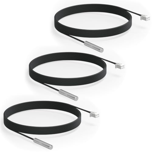 DROK 10K Temperature Sensor Probe 3pcs, 2 Meter Waterproof Temp Sensor Probe, Stainless Steel 3950 NTC Temp Sensor Probe, Digital Temperature Transmitter Extension Cable - size: 2-Meter/6.56ft