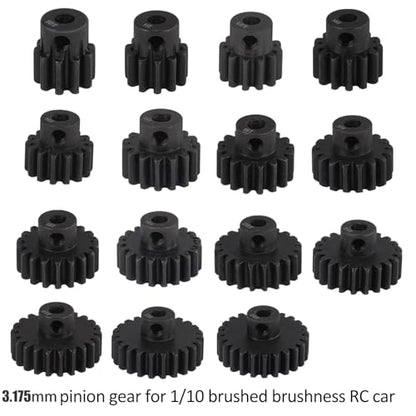 48P Hardened Steel Pinion Gear Set 3.175mm (1/8 inch) Hole 21T 22T 23T 24T 25T 48DP Pitch Gears with Hex Key for RC Brushless Brush Motor RC Car Upgrade (5pcs) - size: 21 22 23 24 25T