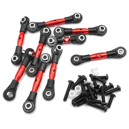 1 Set Aluminum Tie Rods for 1/10 4WD GT 4-Tec 2.0 (83056-4) RC Cars (Red) - color: Red